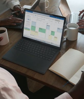 Windows calendar on a laptop. Microsoft productivity suite includes our Microsoft 365 for Business is a cloud based service with a subscription plan so you can work anywhere, anytime on any device. 